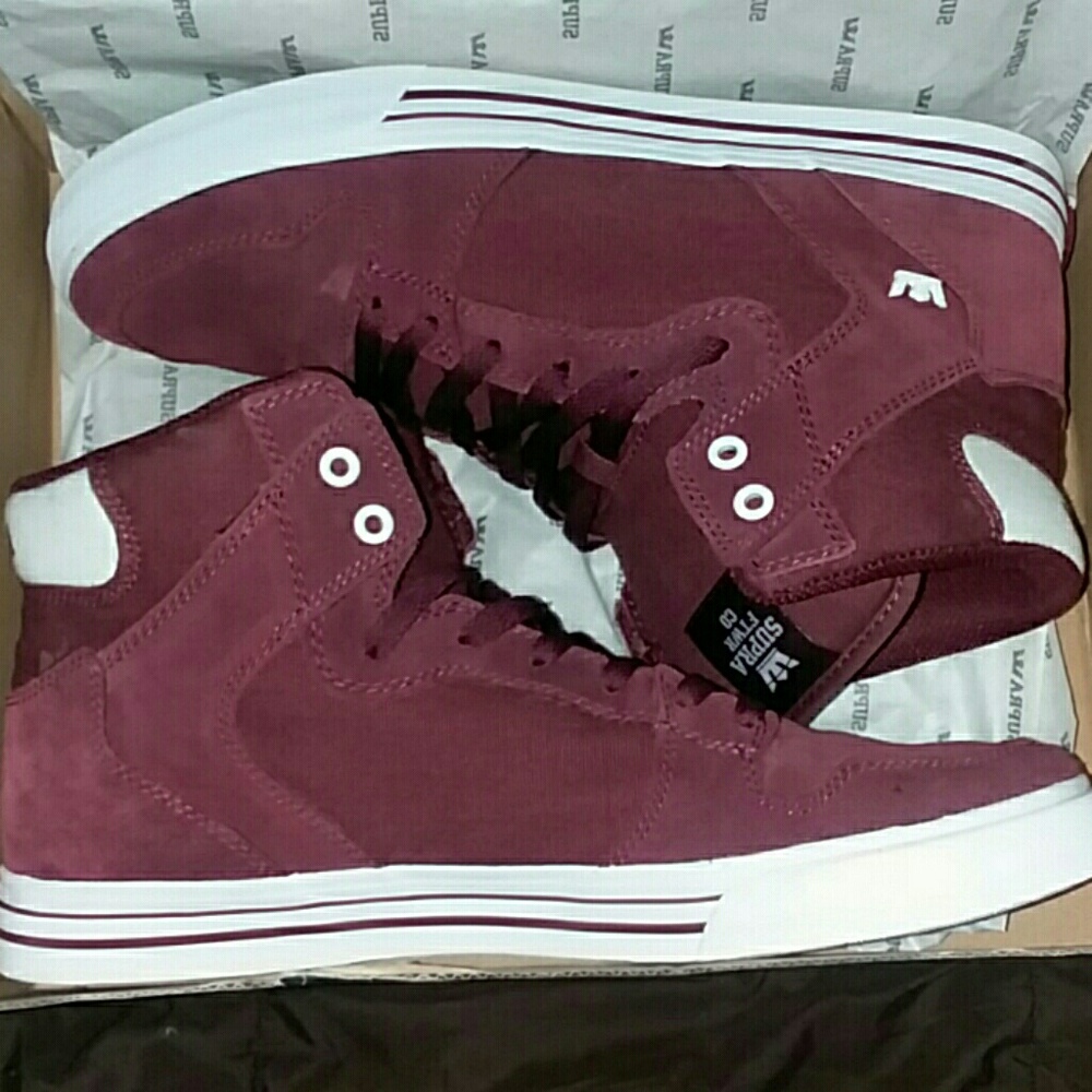 Supra Vaiders Hightops Burgundy/White